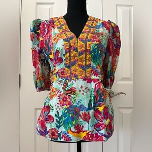 Sohana Tuni Top Puff Sleeve Size Medium